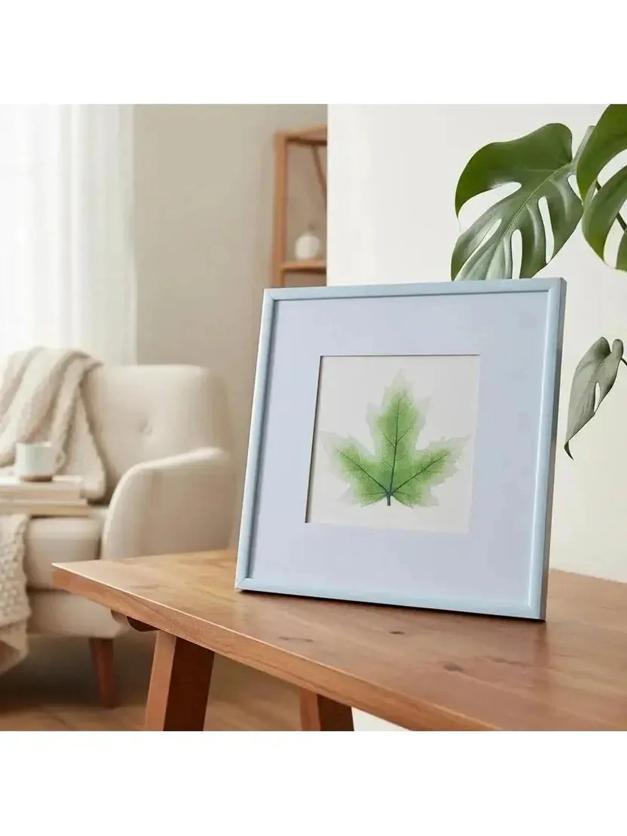 Green Glass Maple Leaf – Framed Botanical Glass Art